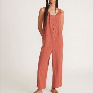Marine Layer Sydney Beach Jumpsuit in Rust size XS
